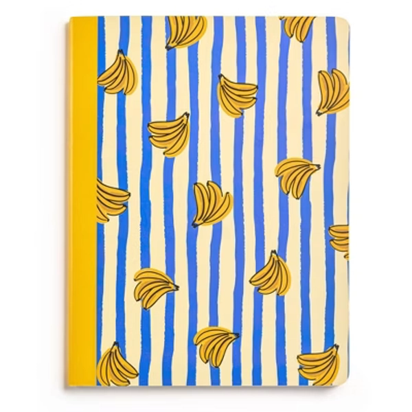 Lena + Liam 7.5"x9.75" College Rule Composition Notebook Bananas Yellow/Blue