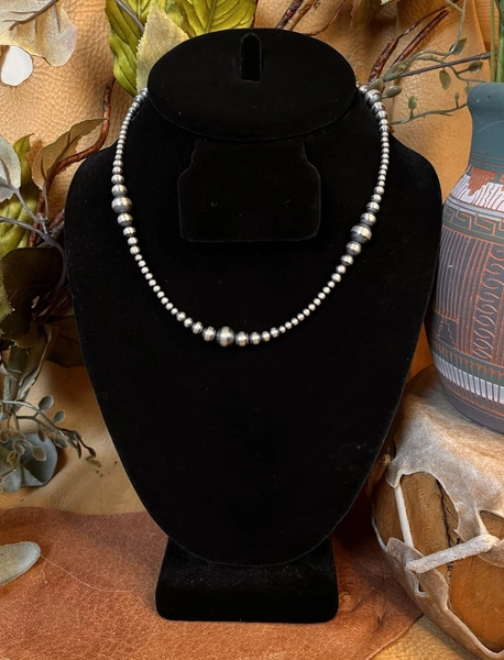 16 IN Dakota Round Navajo Pearl Necklace - Native American Turquoise Jewelry - Dakota Sky Stone