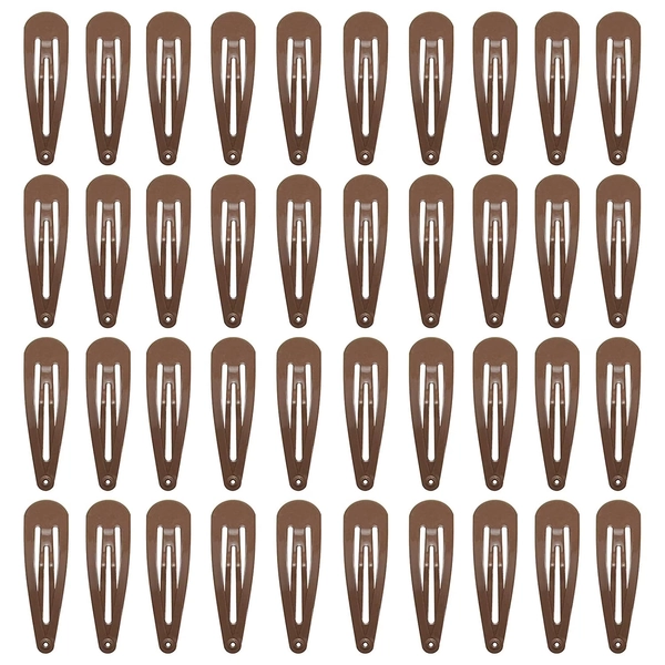 Guuyoo Snap Hair Clips, Brown, 40 ct