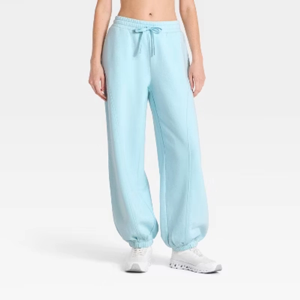 Women's Active Fleece Jogger SweatPants - JoyLab™ Light Blue L