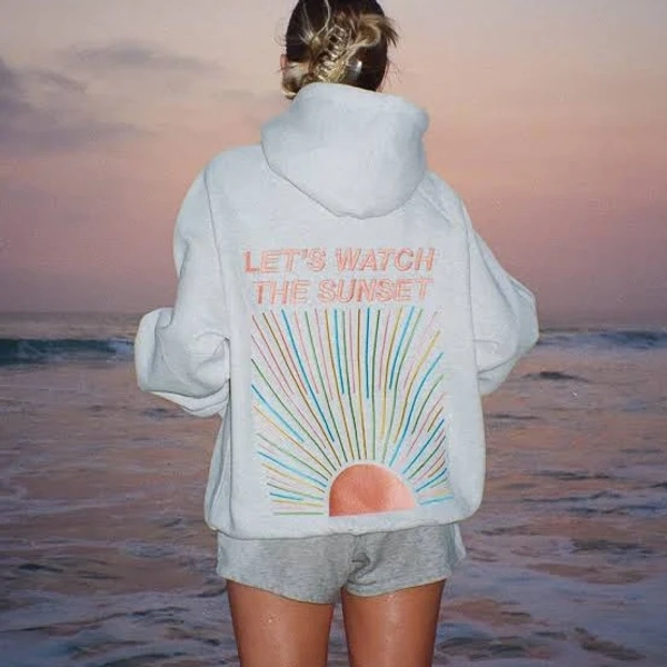 Let's Watch The Sunset Oversized Lux Hoodie