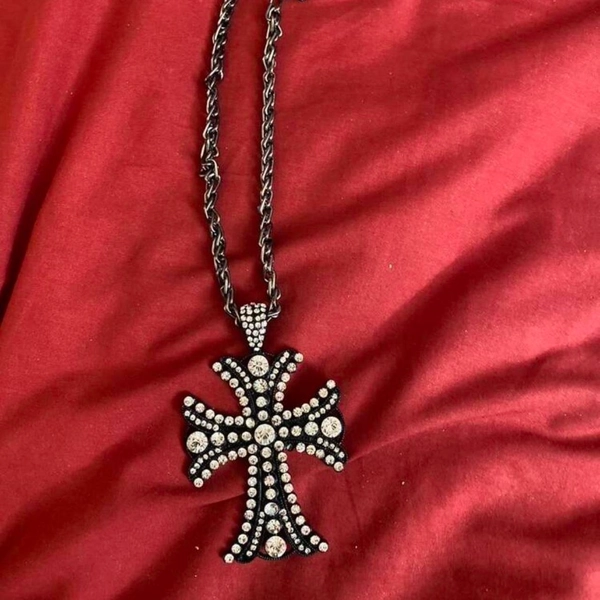 black cross necklace #goth #grunge