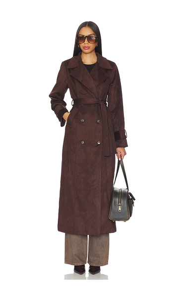 Sutton Faux Suede Trench Coat