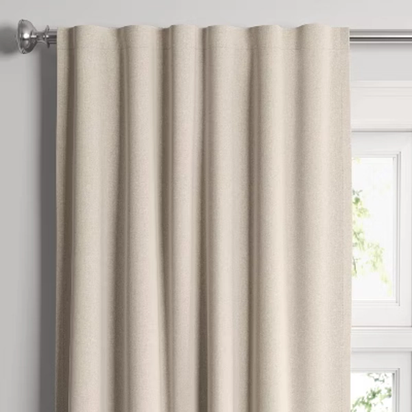 50"x84" Blackout Aruba Window Curtain Panel Natural - Threshold™: Recycled Polyester, Traditional Style, Solid Beige