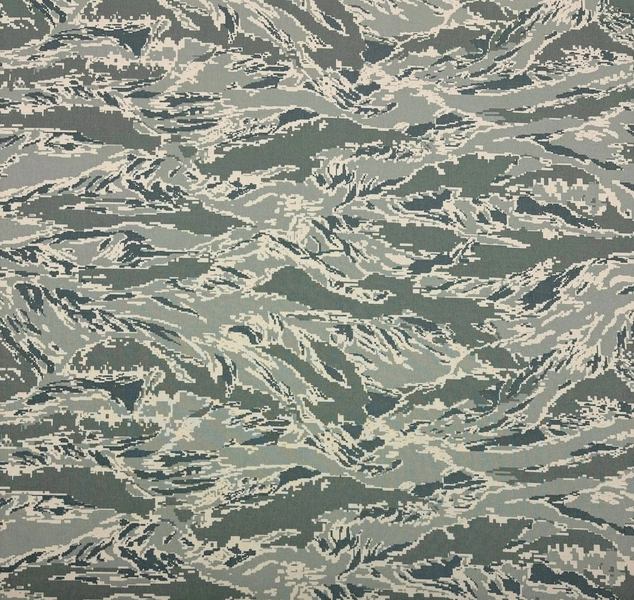 ABU Air Force Tiger Stripe Gray Camouflage NY/CO Twill Army Military Apparel Uniform Fabric By 1/2(0.5) Yard 65"W