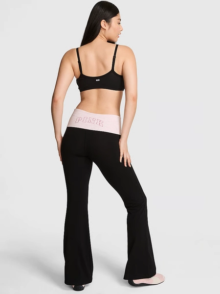 All-Day Cotton Foldover Flare Leggings