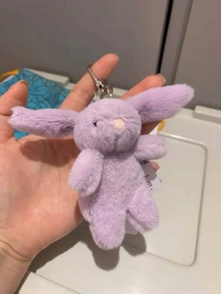 Bashful Lavender Bunny Bag Charm Jelly Cat Keychain