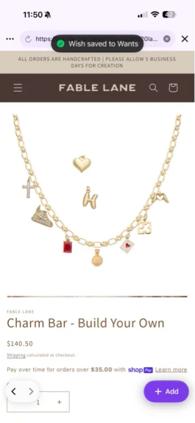 Charms for fable lane necklace 