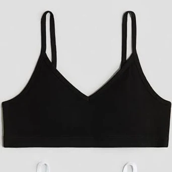 Girls h&m Black/White 2-pack V-neck Crop Tops