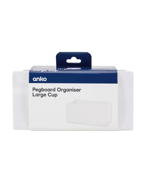 Pegboard Organiser Large Cup - White - One Size