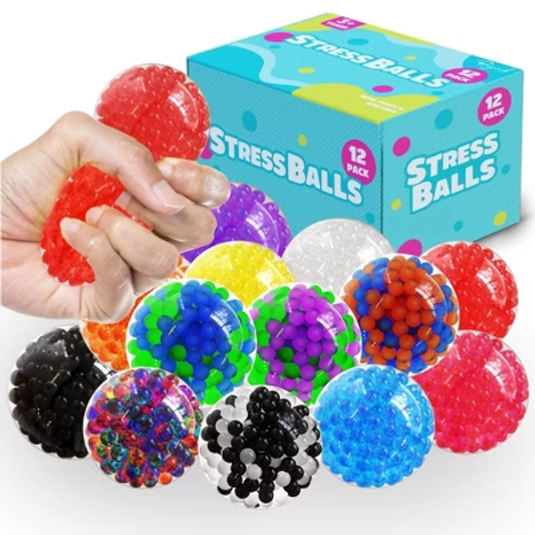 Beyond Innoventions Stress Balls Set – 12 Pack – Fidget Toys for Adults & Kids, Squishy Sensory Balls for Anxiety, Autism, ADHD & Stress Relief
