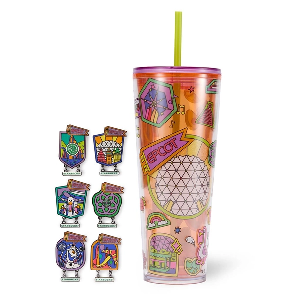 EPCOT 24 oz. Starbucks Tumbler with Mystery Pin Blind Pack – 2-Pc. – Walt Disney World