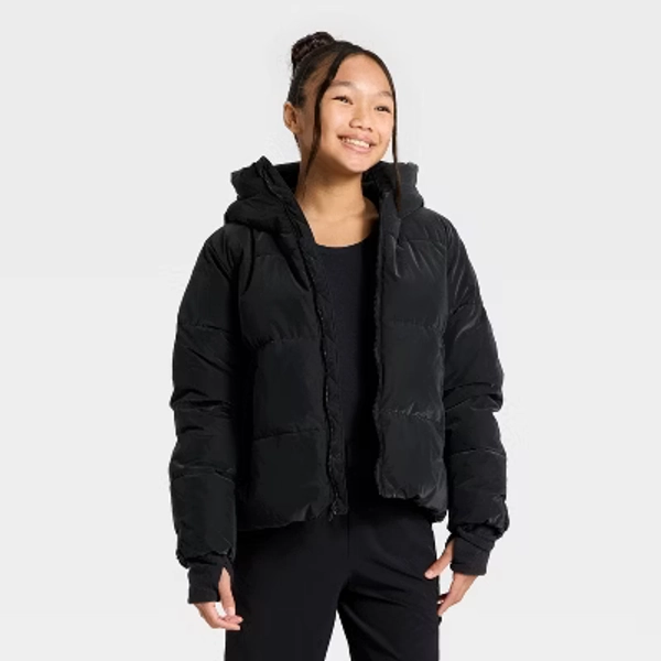 Girls' Puffer Jacket - All In Motion™ Black M