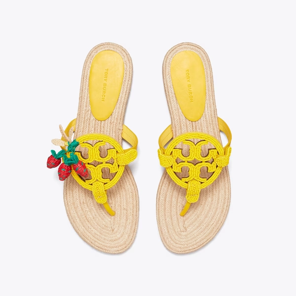 Miller Beaded Espadrille in yellow