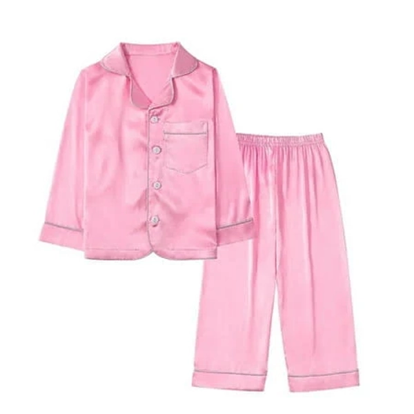 Satin Silk Long Sleeve Button-Down Pajama Set