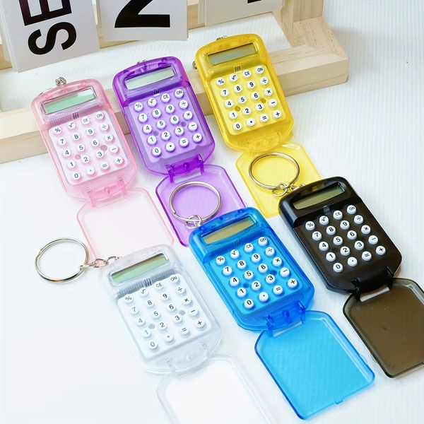 8 Bit Mini Calculator Exquisite Keychain Cute Hanging Flip Calculator Student Supplies Jelly Color Portable Learning Daily Acces - AliExpress 21