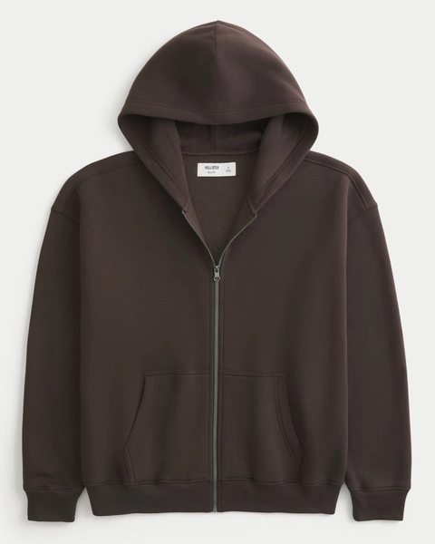 Boxy Zip-Up Hoodie