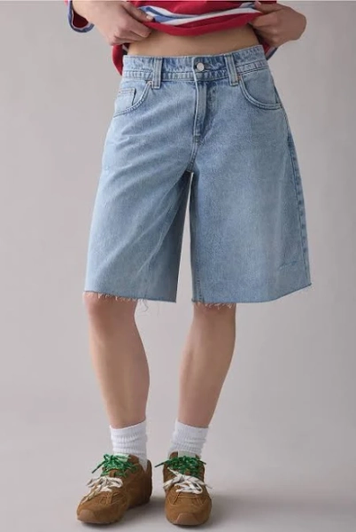 BDG Women's Front Runner Mid-Rise Baggy Cotton Jorts