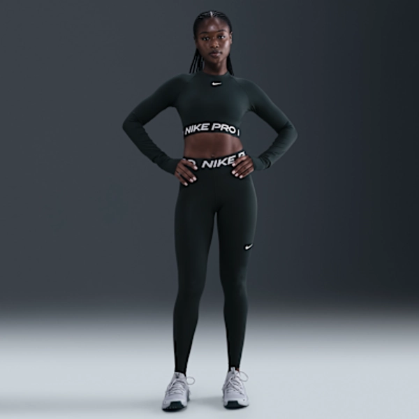 Nike Pro Women's Mid-Rise Mesh-Paneled Leggings