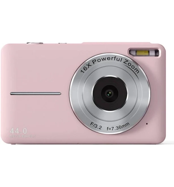 Digital Camera 1080P 44MP Vlogging Camera with LCD Screen 16X Zoom Compact Portable Mini Rechargeable Camera Valentine's Day Gifts for Students Teens
