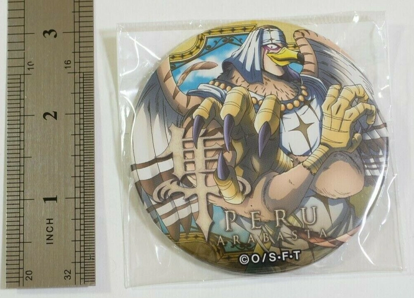 fingerprint stain on back) ONE PIECE Pell Peru Can badge 7.5cm Japan Anime op336