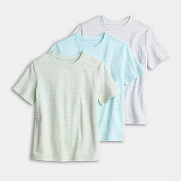 Boys 4-12 Jumping Beans® Essential Tee 3-Pack, Boy's, Size: 8, Stripe Tee Pack Gray