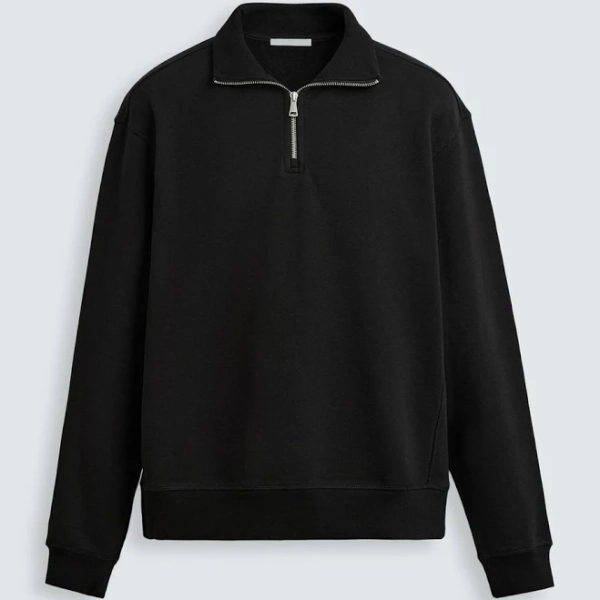 Zara Men's Basic Quarter-Zip Sweatshirt