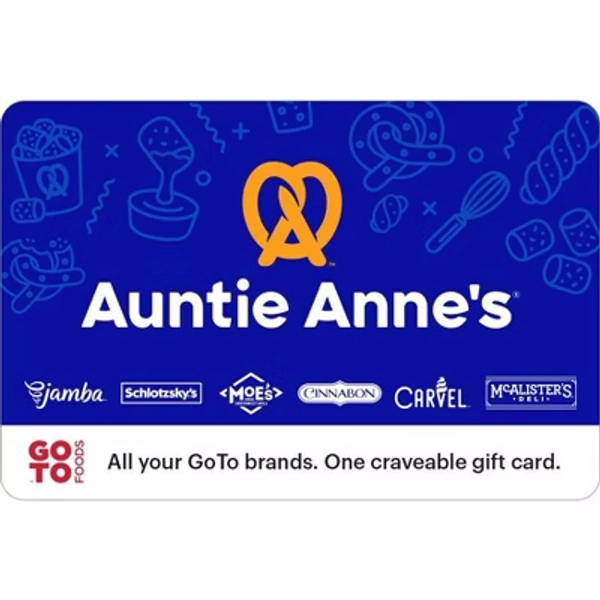 $10 Auntie Anne's® GoTo Foods Gift Card (Email Delivery)