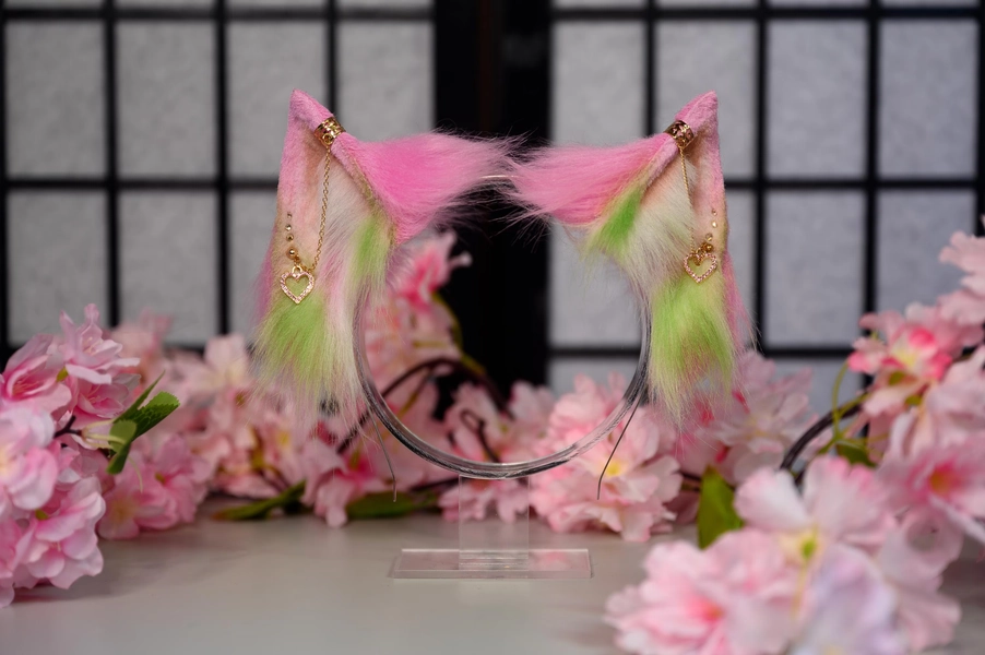Mitsuri inspired Cat Ears with jewellery