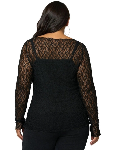 Urban Chaos Lace Top in Black