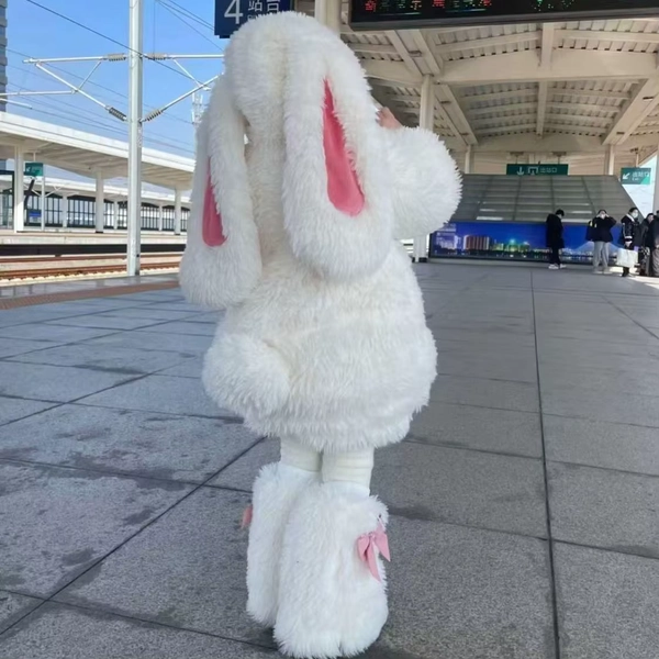 Cartoon Children Adult Cute Plush Rabbit Cosplay Costume White Top Pants Hat Animals Suit for Women Girl Halloween Party Outfits - AliExpress 1501