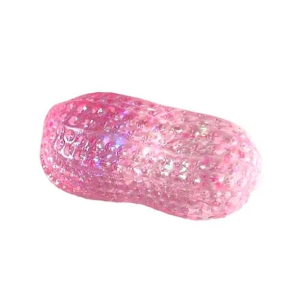 Squishy Peanut Shape Stress Relief Squeeze Toy, Transparent Glitter Filled Sensory Fidget Toy for Kids Adults, Soft Stretchy Decompression Hand Toy