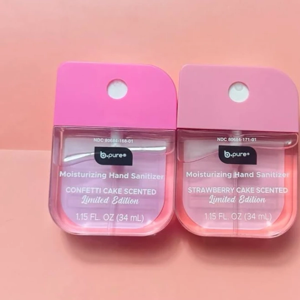 100% Pure B Pure Hand Sanitizer 2 Pack Confetti Cake And Strawberry Cake Limited Edition - New Beauty