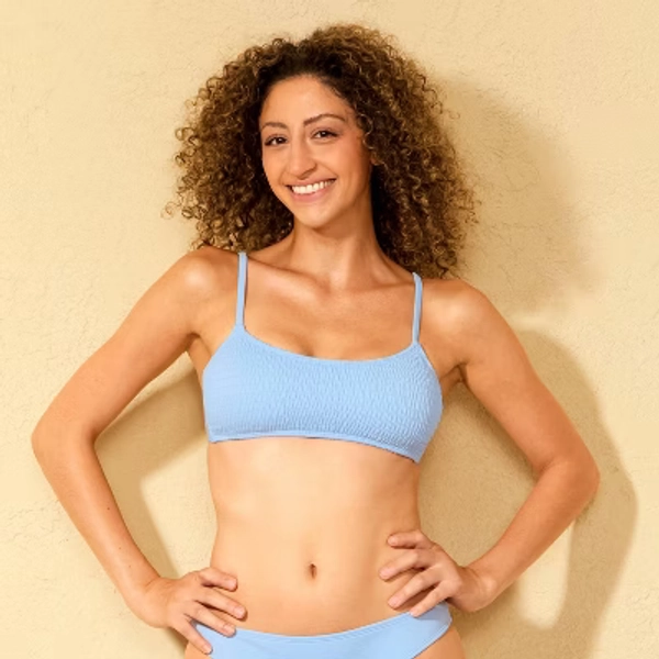 Women's Smocked Bralette Bikini Top - Wild Fable™ Light Blue XS