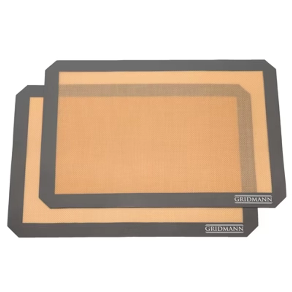 GRIDMANN Professional Silicone Baking Mat - Set of 2 Non-Stick Half Sheet (11-5/8" x 16-1/2") Food Safe Tray Pan Liners