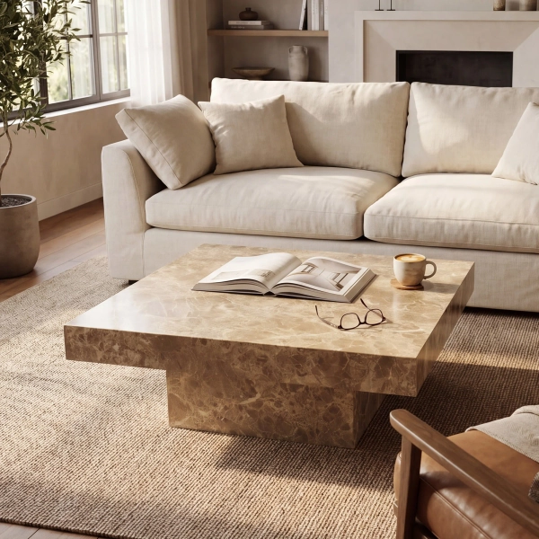 Ivy Bronx Modern Coffee Table With Stylish Texture Design & Reviews | Wayfair