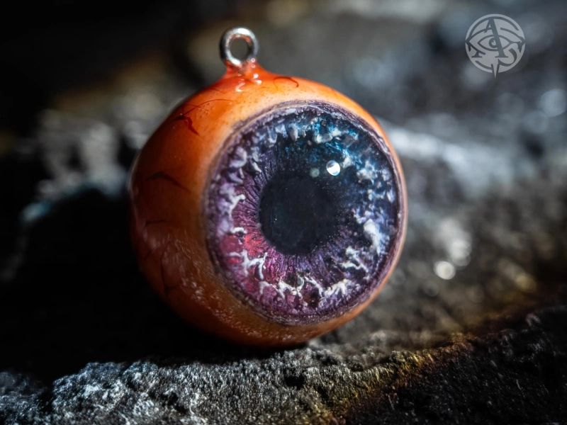 Handmade Resin Eyeball Necklace: Gothic Punk Jewelry, Halloween Accessory, Scary accessories, creepy party costume, Halloween Gift