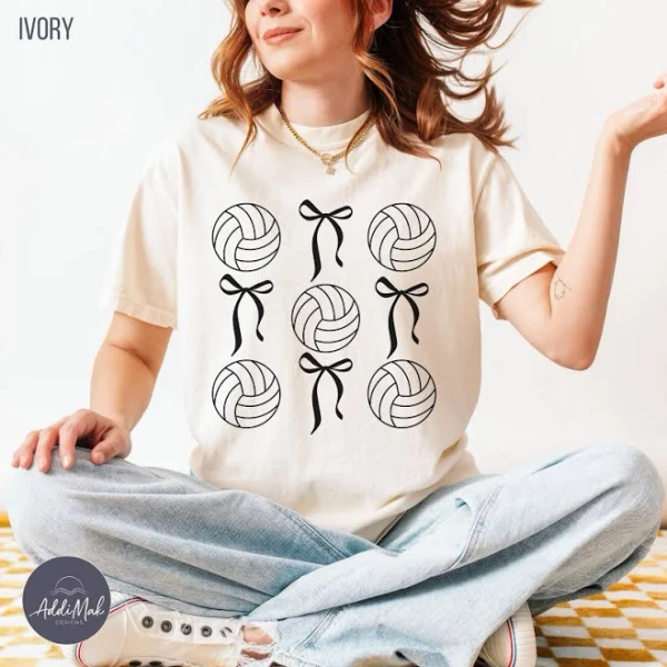 Sporty Feminine Coquette Volleyball T-Shirt