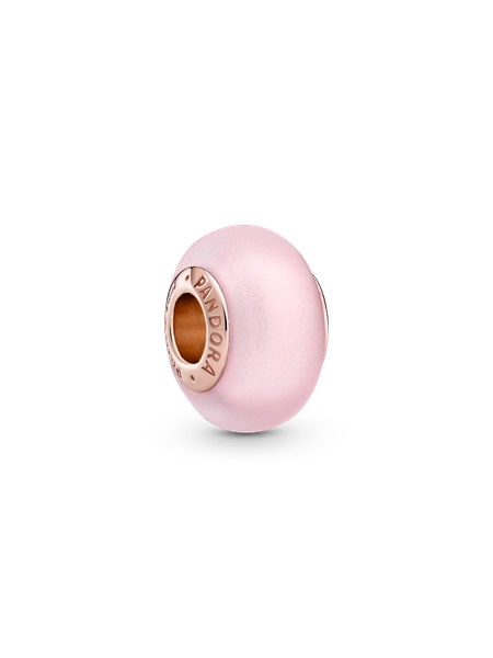 Conta Vidro Murano Rosa Mate