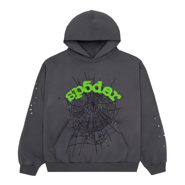 Sp5der Wait Web Hoodie Slate Grey - Spider Hoodie