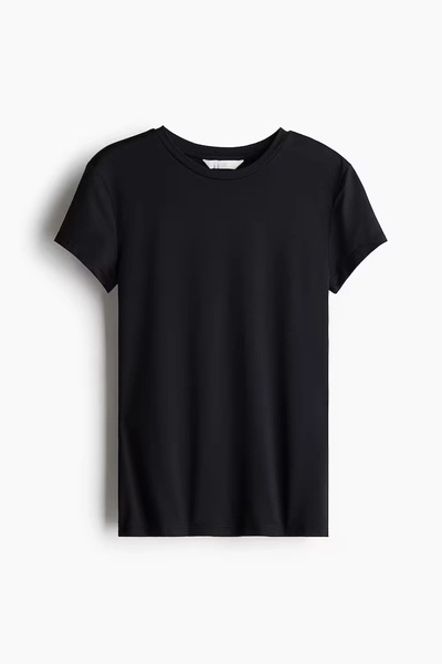 Fitted Microfiber T-shirt - Black
