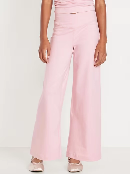 High-Waisted PowerChill Crossover Wide-Leg Leggings for Girls