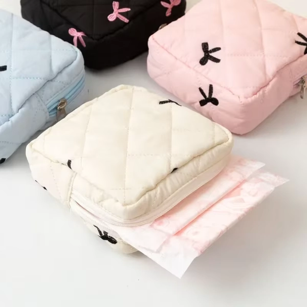 Cute Large Capacity Sanitary Napkin Storage Bags Cartoon Bow Portable Girls Physiological Period Tampon Organiser Bag Pouch - AliExpress 15