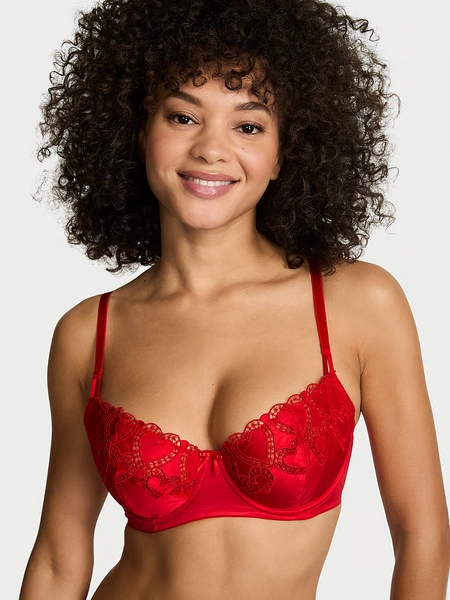 Wicked Heartbeat  Embroidery Unlined Balconette Bra