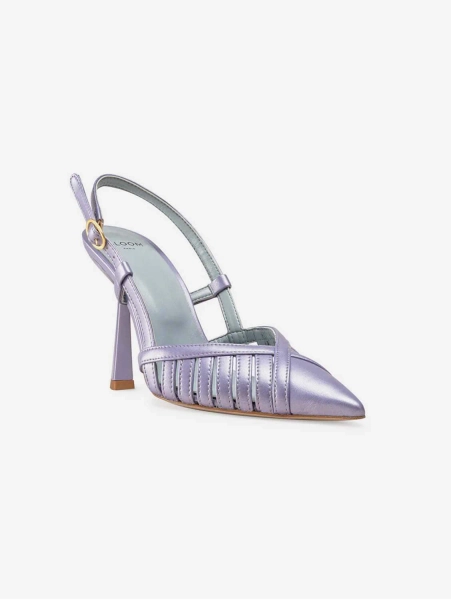 Lila Vegan Apple Leather Slingback Heels | Iridescent Violet - UK3 / EU36 / US5