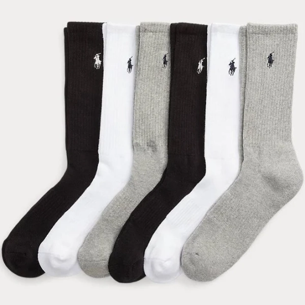 Ralph Lauren Men's 6-Pack Cotton-blend Crew Socks