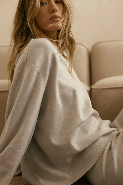 Oversized Sweater - Light beige melange
