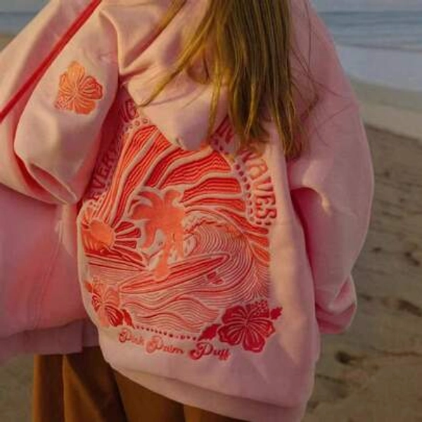 2026Hot-Selling Professional Embroidery DING Z European Size Sweatshirt Drop Shoulder Hoodie Embroidered Sweatshirt