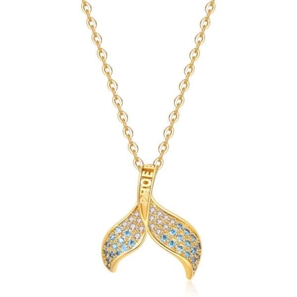 Jeulia Personalized Mermaid Tail Sterling Silver Necklace