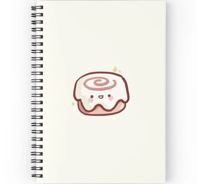 Cinnamon Roll Cartoon Spiral Notebook